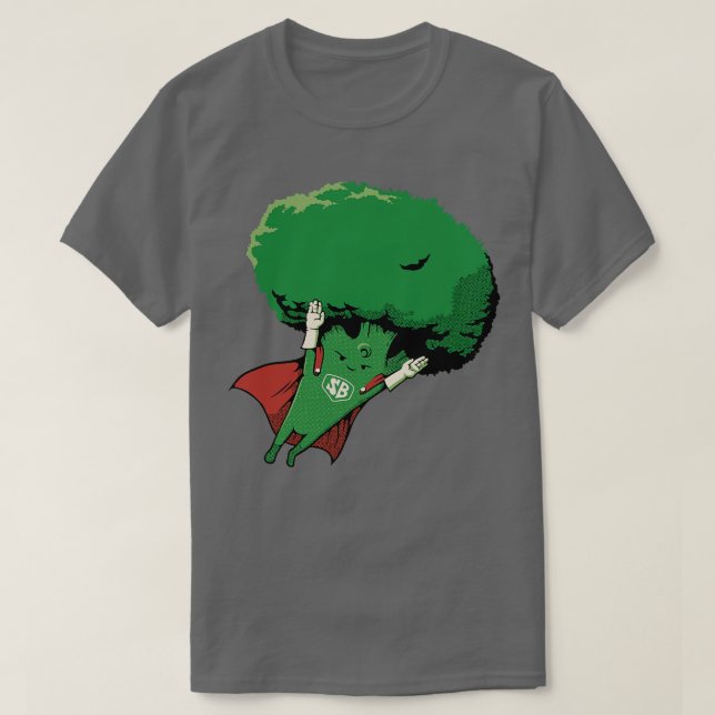 Camiseta Héroe del Vegan Super Broccoli por Tobe Fonseca (Diseño del anverso)