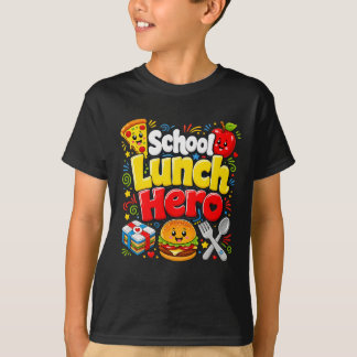 Camiseta Héroe divertido de la comida escolar trabajador de