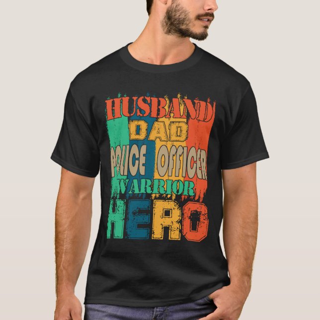 Camiseta Héroe Fami de Oficial de Policía de Papá Noel Retr (Anverso)