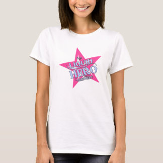 Camiseta Héroe líquido - etiqueta rosada
