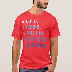 Camiseta Héroe masculino oficial de policía leyenda Ley Ret