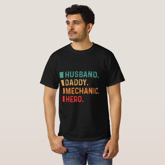 Camiseta Héroe mecánico de papi marido (Anverso completo)
