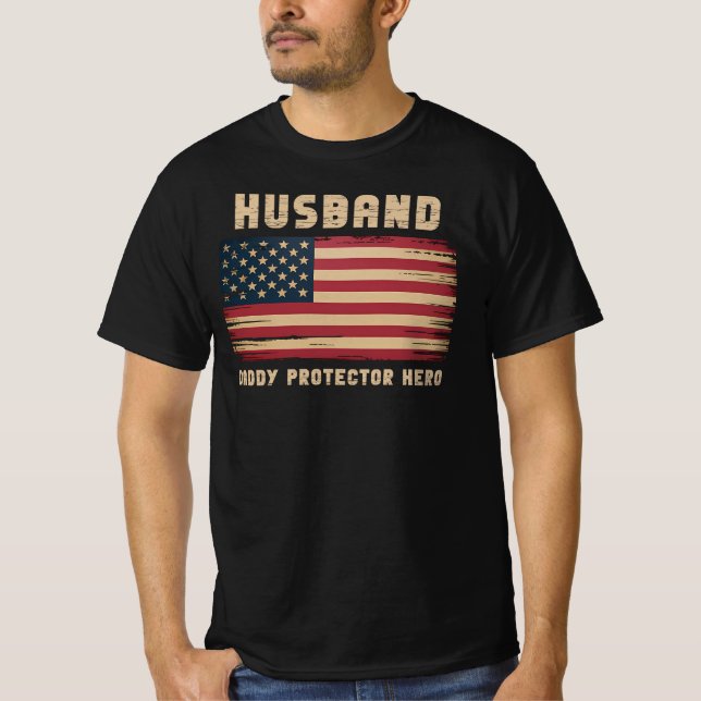 Camiseta Héroe protector de papá de marido (Anverso)