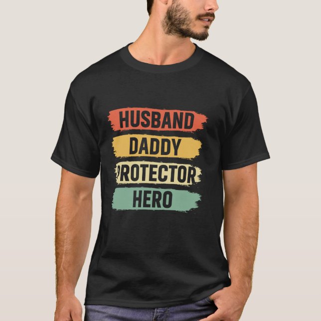 Camiseta Héroe protector de papá de marido (Anverso)