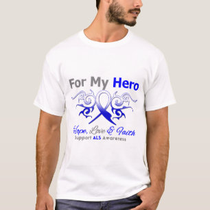 Camiseta Héroe tribal de la cinta de la enfermedad del ALS