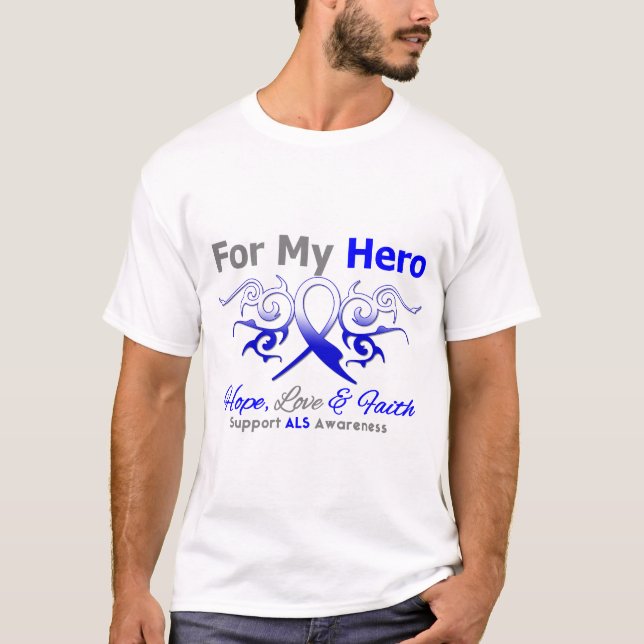 Camiseta Héroe tribal de la cinta de la enfermedad del ALS (Anverso)