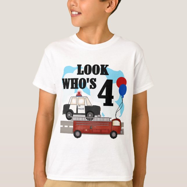 Camiseta Héroes cotidianos por cuarto cumpleaños (Anverso)