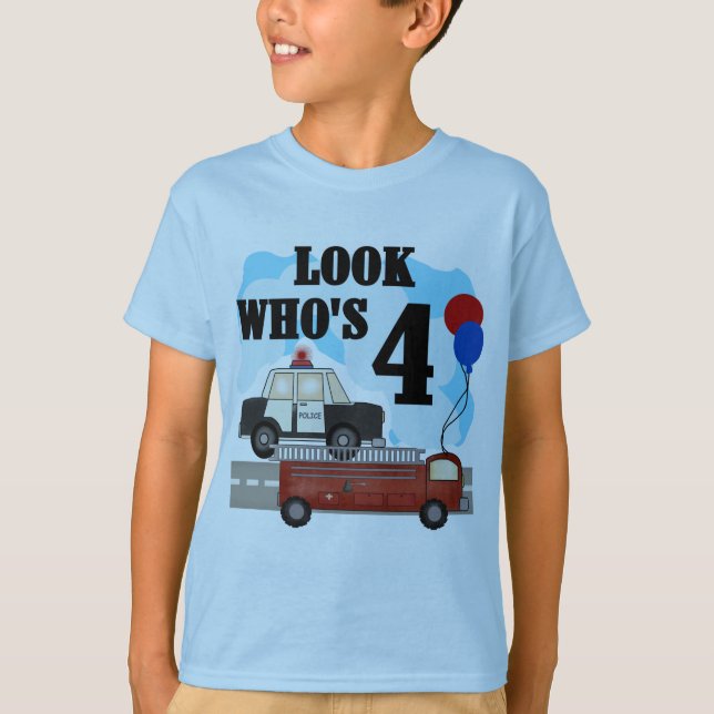 Camiseta Héroes cotidianos por cuarto cumpleaños (Anverso)