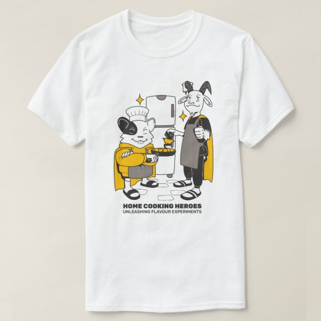 Camiseta Héroes de cocina doméstica que desatan experimento (Diseño del anverso)