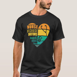 Camiseta Héroes de Enfermería Médico Estetoscopio Retro Cor