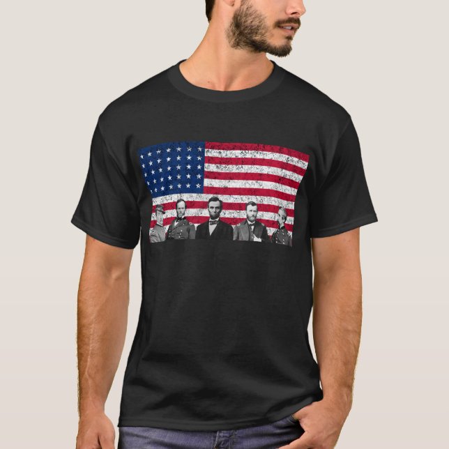 Camiseta Héroes de la unión y la bandera americana (Anverso)