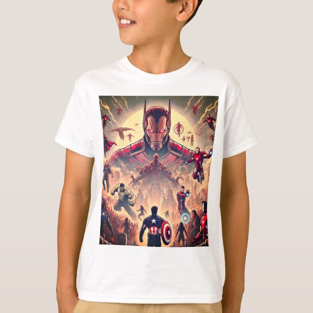 Camiseta "Héroes épicos vs. extranjeros combaten camiseta" (Anverso)