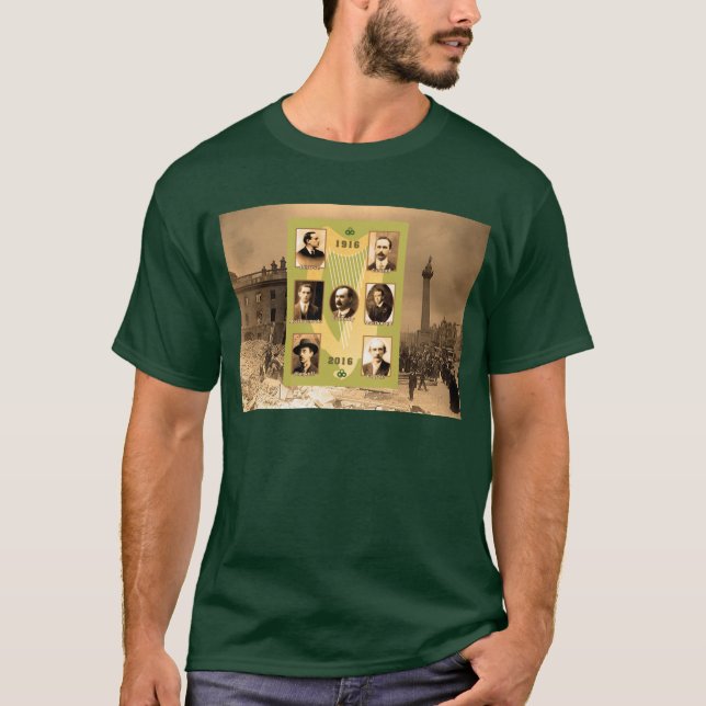 Camiseta Héroes irlandeses para hombre-oscuro-camiseta-verd (Anverso)
