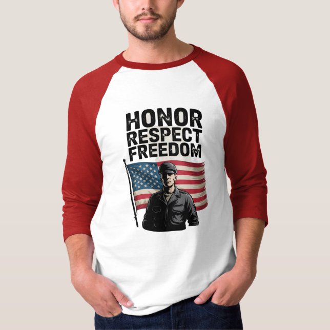 Camiseta Héroes Veterano Día Diseño Patriótico (Anverso)