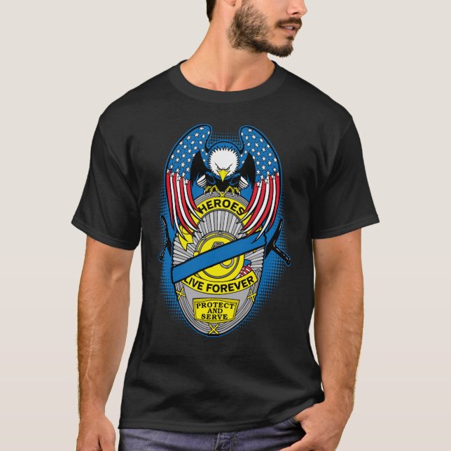 Camiseta Héroes Vivos Para Siempre Insignia En Memoria De L (Anverso)
