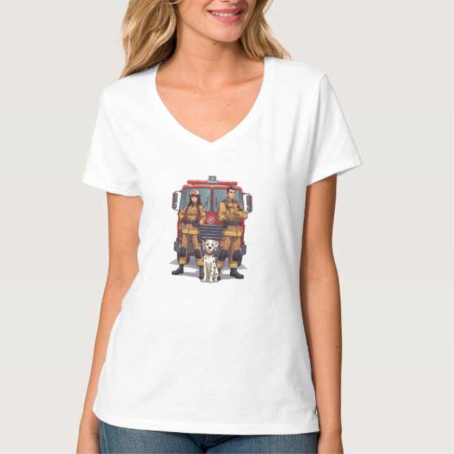 Camiseta Heroic Anime Firefighter V-Neck (Anverso)