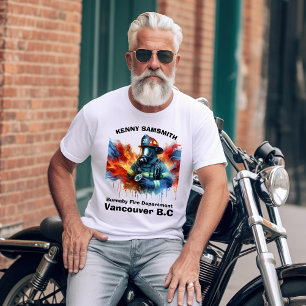 Camiseta Heroico bombero en medio de brillantes llamas