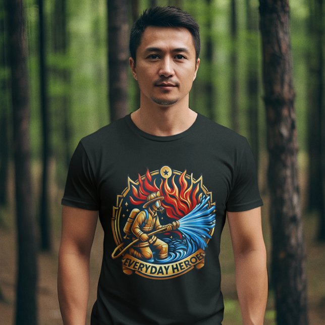 Camiseta Heroico bombero luchando contra incendios (Subido por el creador)