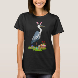 Camiseta Heron Bird Easter Eging Hunting Bunny Heron Easter
