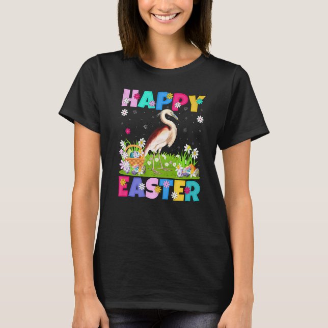 Camiseta Heron Bird Happy Easter Bunny Heron Easter Sunday (Anverso)