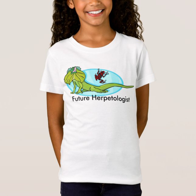 Camiseta Herpetólogo futuro con lagartija de cuello frito (Anverso)