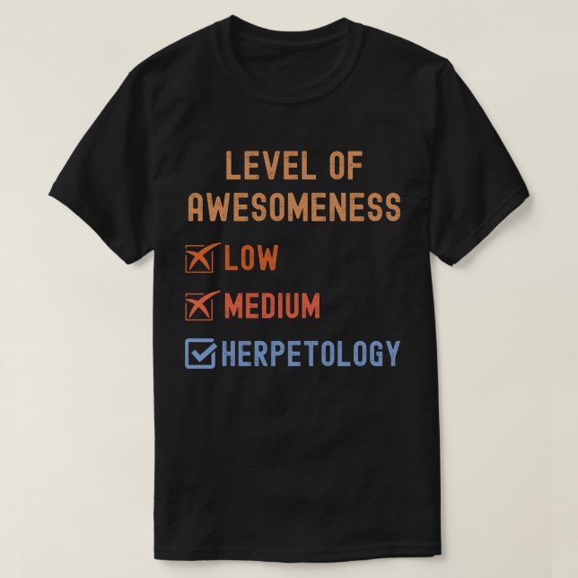 Camiseta Herpetólogos, Nivel de Herpetología de la Sensibil (Diseño del anverso)