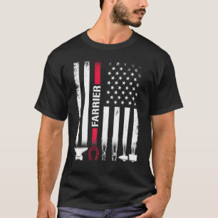 Camiseta Herrador USA Bandera Herradura Recorte Casco Equin