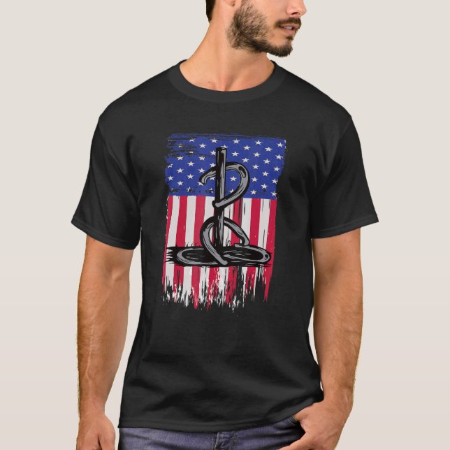 Camiseta Herradura lanzando palos a la bandera de Estados U (Anverso)
