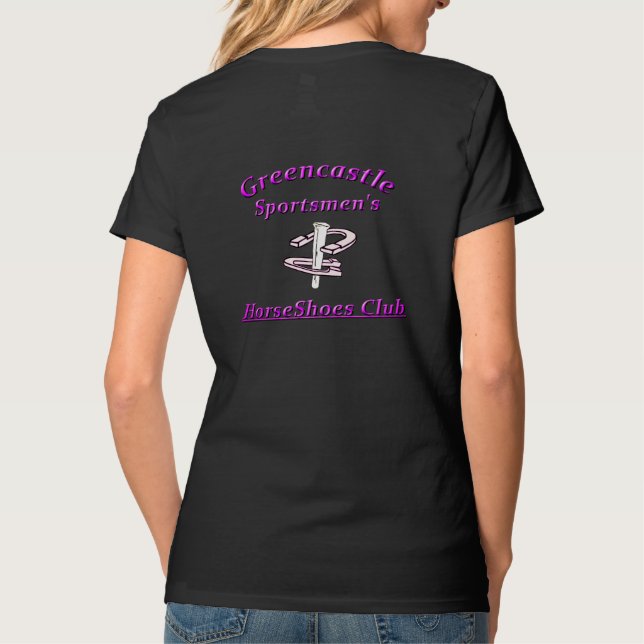 Camiseta Herraduras de cuello V para mujeres (Reverso)