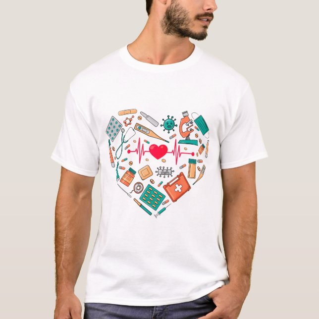 Camiseta Herramienta Corazón de Enfermería de Enfermería (Anverso)