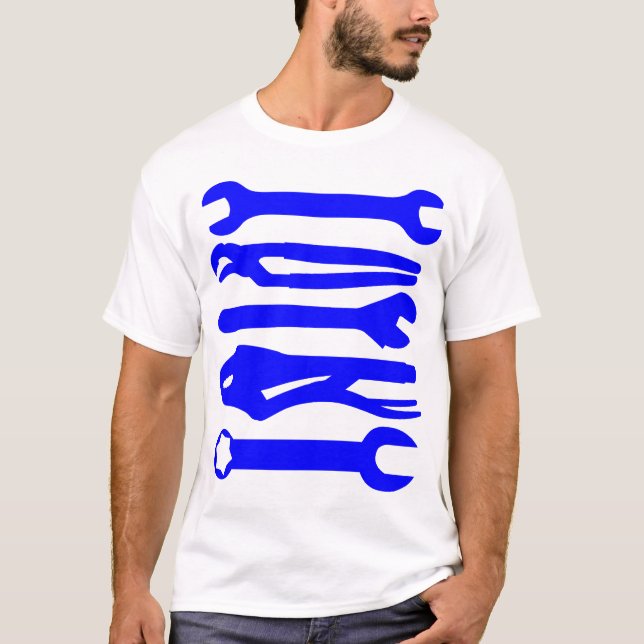 Camiseta Herramientas - azul (Anverso)