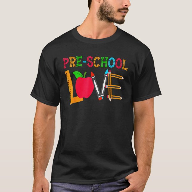 Camiseta Herramientas de aulas de profesores de amor preesc (Anverso)