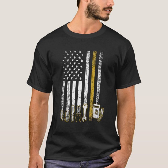 Camiseta Herramientas De Bandera De Ee.Uu. Para Electricist (Anverso)
