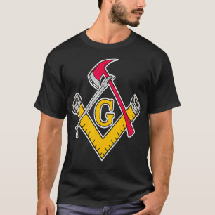 Camiseta Herramientas de bomberos masónicos para hombres