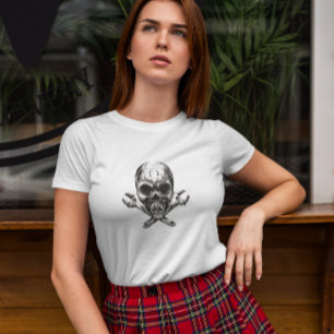 Camiseta Herramientas De Calavera Y Reloj