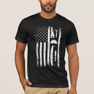 Camiseta Herramientas de carpintero de bandera estadouniden