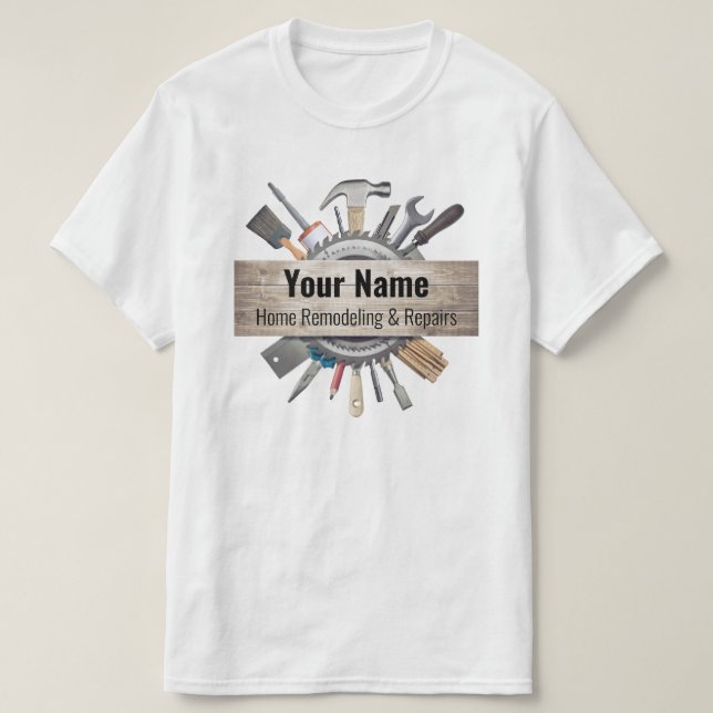 Camiseta Herramientas de contratista para el personalizable (Diseño del anverso)