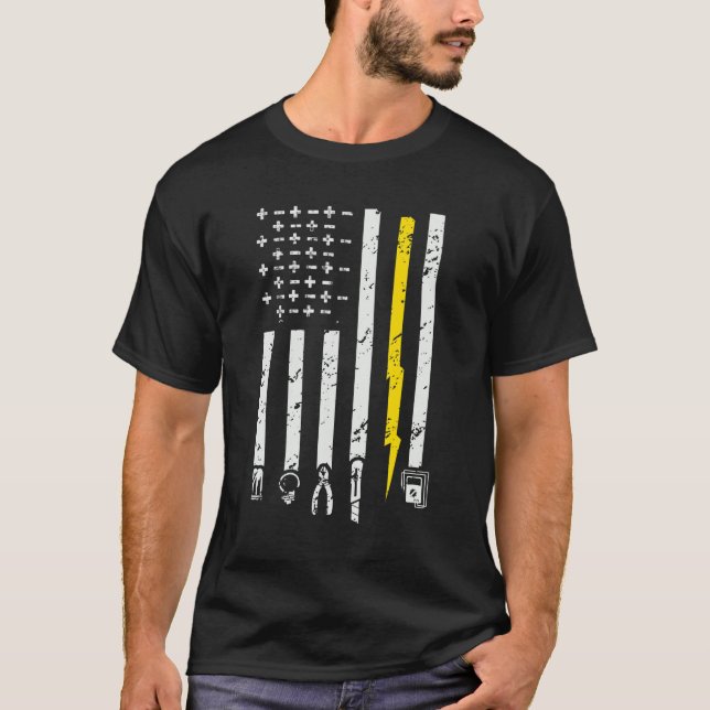 Camiseta Herramientas de la Bandera de EEUU para Electricis (Anverso)