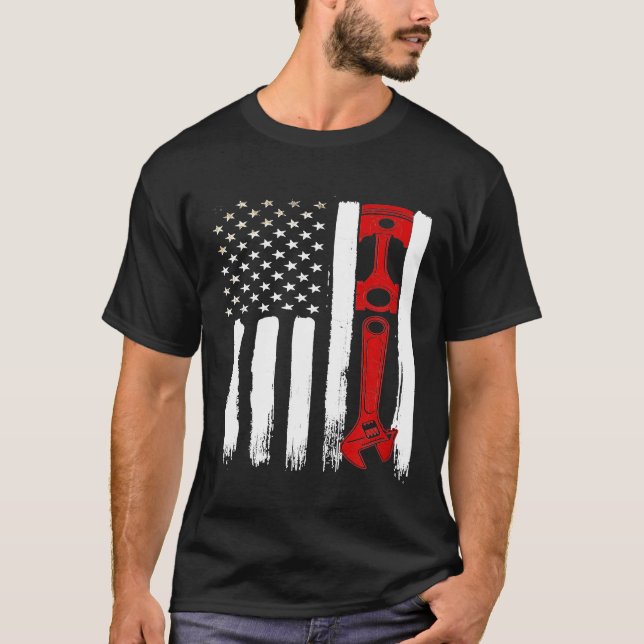 Camiseta Herramientas de la bandera estadounidense patrióti (Anverso)