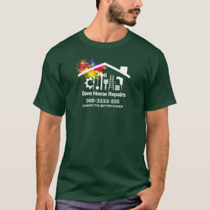 Camiseta Herramientas de mano Pintar Edificio de la azotea 
