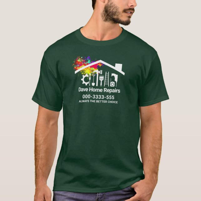 Camiseta Herramientas de mano Pintar Edificio de la azotea  (Anverso)