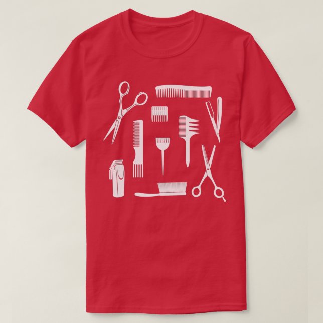 Camiseta Herramientas De Un Cuchillo De Barber (Diseño del anverso)