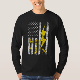 Camiseta Herramientas - EEUU Bandera Patriótica Lineman 4
