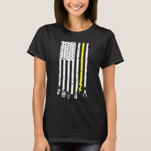 Camiseta Herramientas Electricistas Temían Bandera Estadoun