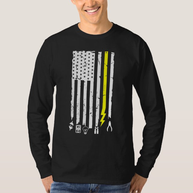 Camiseta Herramientas Electricistas Temían Bandera Estadoun (Anverso)
