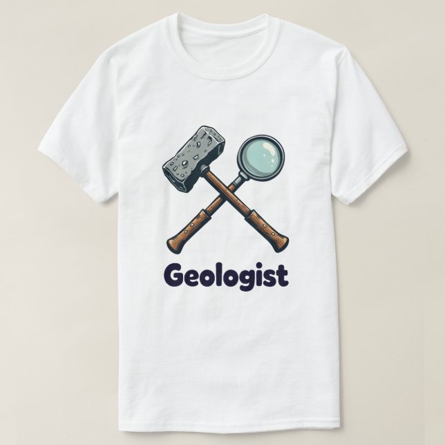 Camiseta Herramientas geológicas - Martillo de roca y vidri (Diseño del anverso)