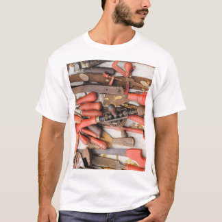 Camiseta Herramientas Herramienta Antiguo Hombre Rojo Rústi