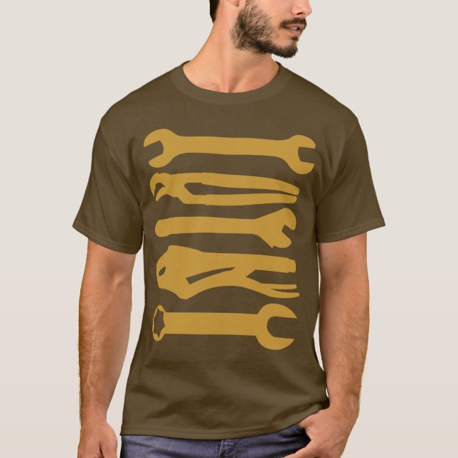 Camiseta Herramientas - Marrón dorado (Anverso)