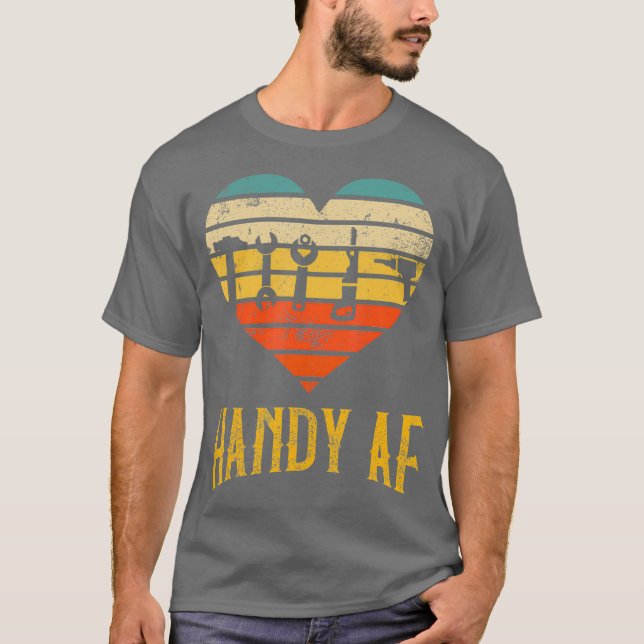 Camiseta Herramientas mecánicas de trabajo en madera para H (Anverso)
