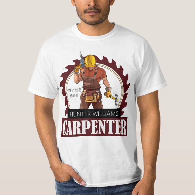 Camiseta Herramientas modernas de carpintero rústico (Anverso)